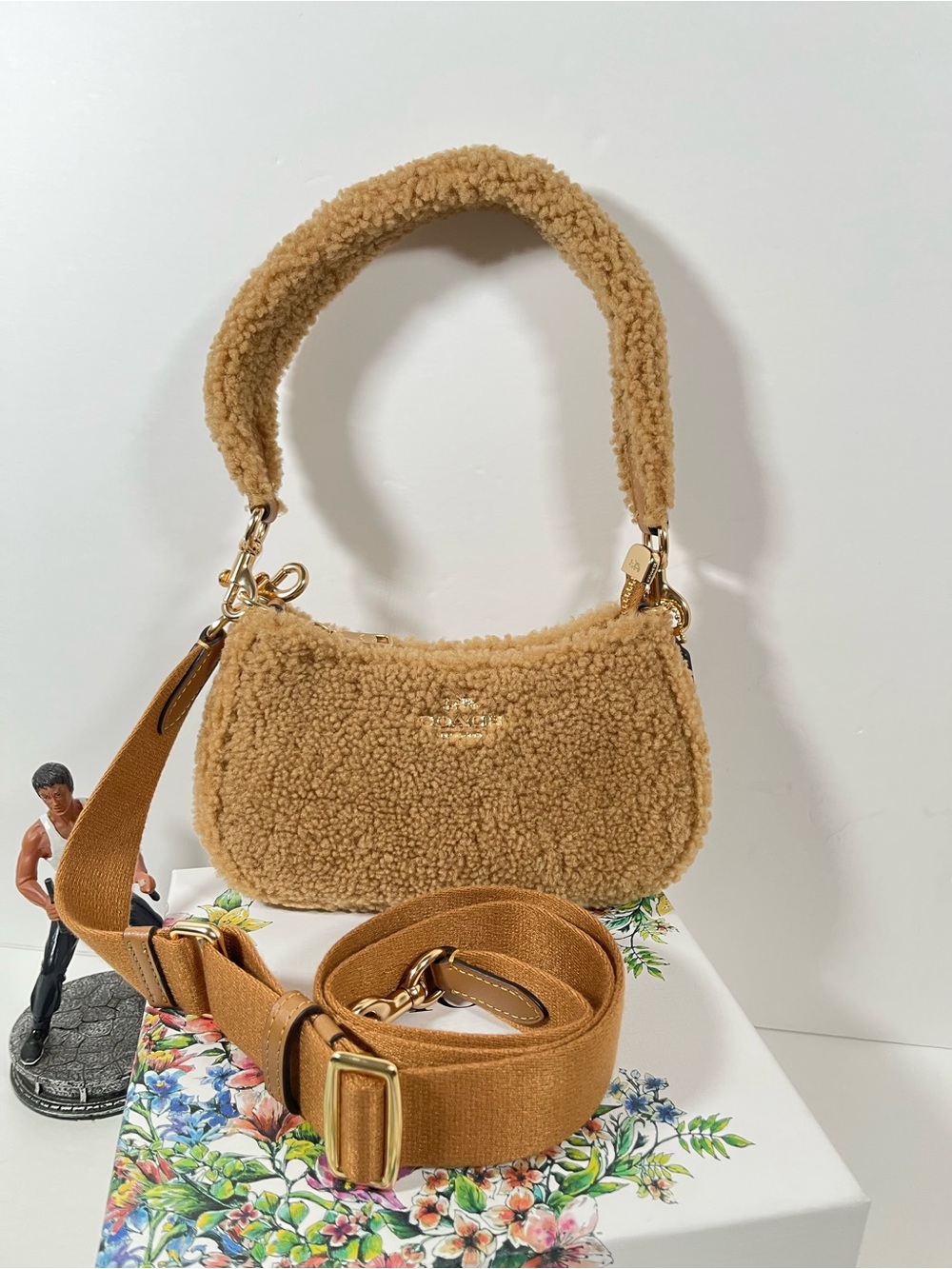 Coach Teri Mini Crossbody Bag In Shearling NWT